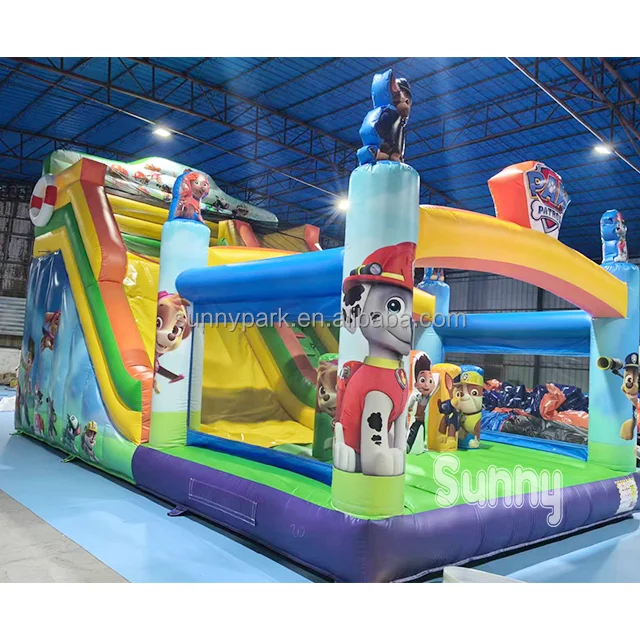 Inflatable toys accessories Commercial Inflatable Paw Jumping Patrols Bouncer Castle Inflatable House Bouncing And Slide Combo