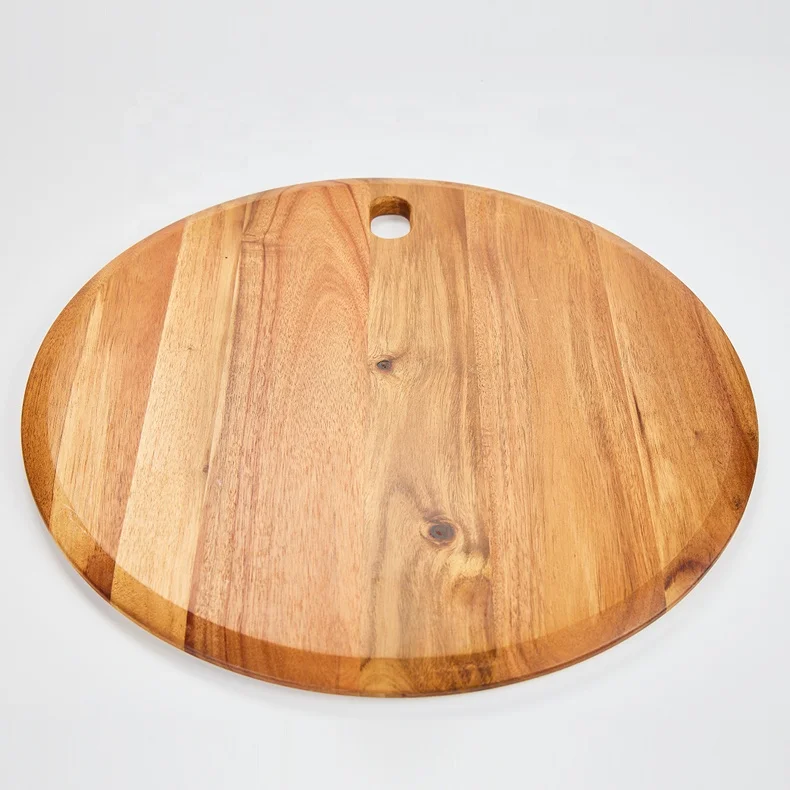 2022 Wholesale Custom Rectangle Chopping Blocks Wood Food Serving Tray Acacia Wooden Cutting Board with Handle