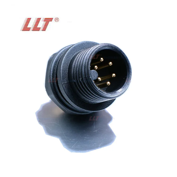 LLT factory M16 2 3 4 5 6 7 8 9 10 11 12 Pin plastic round IP67 IP68 waterproof wire to board connector