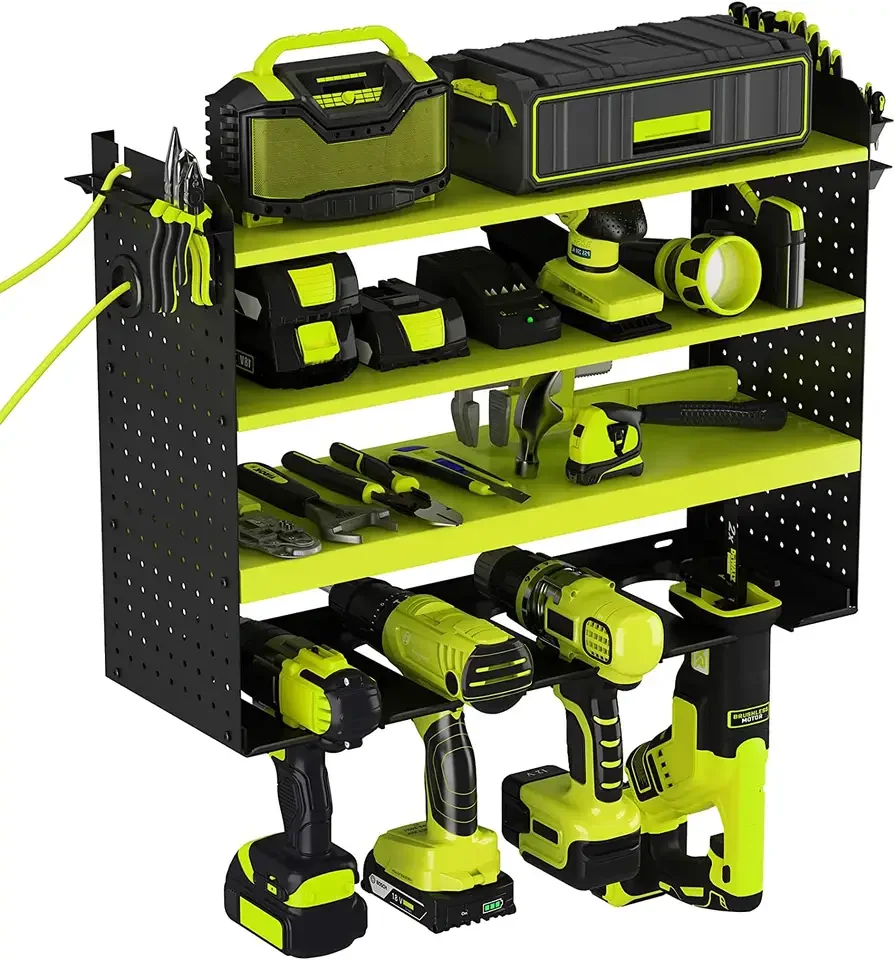 Heavy Duty Metal Removable Power Tools Storage Organizer Workshop Warehouse Garage Drills Charging Station Rack