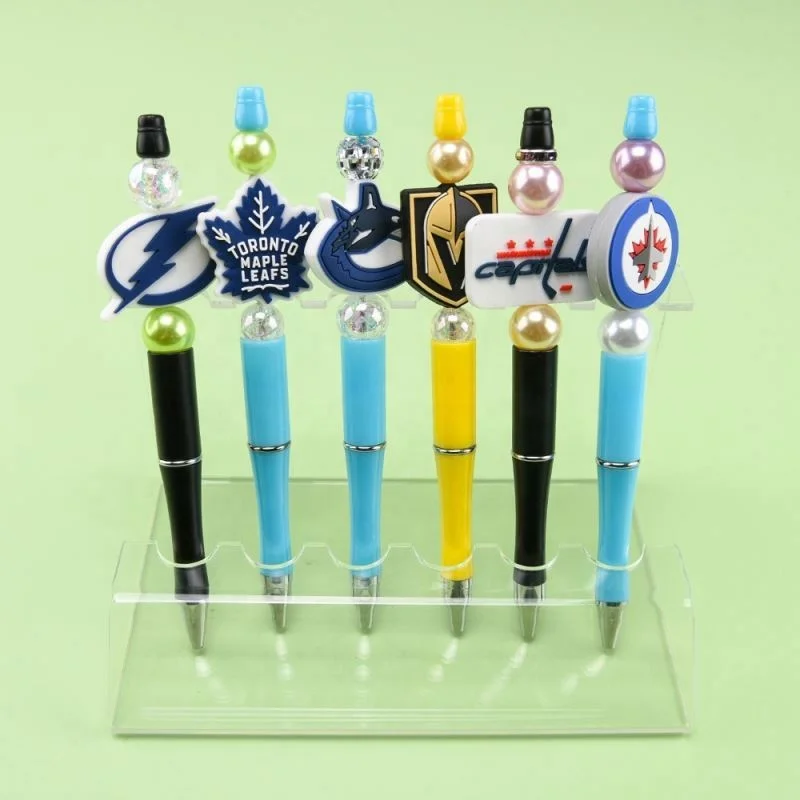 new arrival maple leaves silicone focal beads DIY beaded pen charms pvc decoration