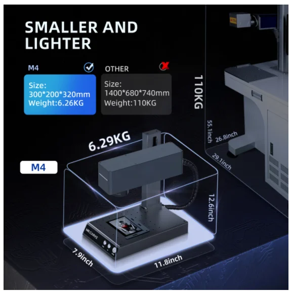 DAJA M4 Shenzhen 50 Watt 40w Letter Pvc Ccd Cristal Jewelry Laser Engraving Machine
