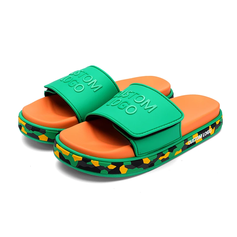 Soft Pu Custom Sandals  Slippers Custom 3d  Slides Slippers Footwear Custom Logo Embossed Slide Designer Slippers For Men