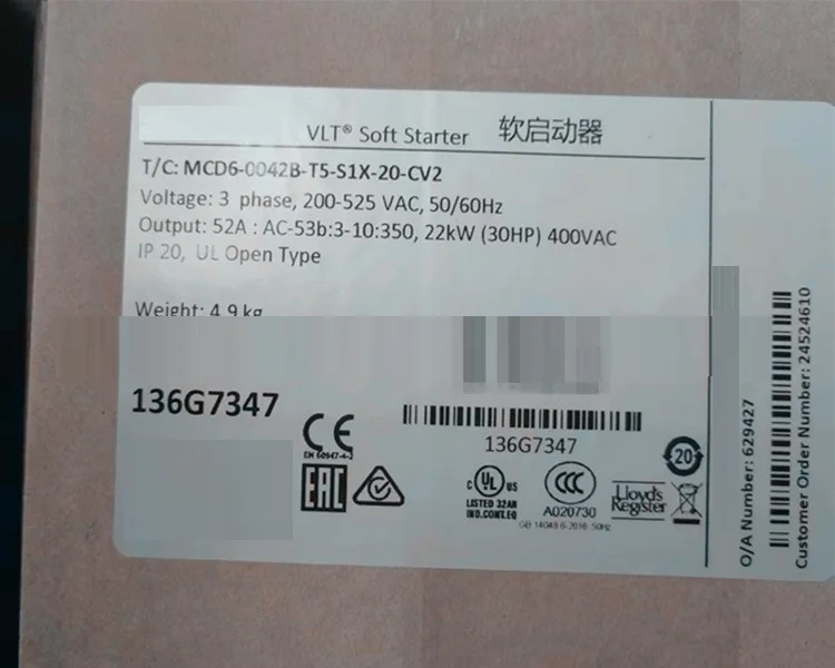 MCD600 мягкий стартер 136G7350 MCD6-0129B-T5-S1X-20-CV2 75KW модуль совершенно новый в наличии Заводские продажи