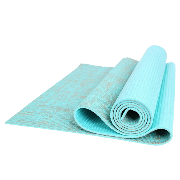 2023 eco friendly natural rubber organic hemp yoga mat/ jute linen and non slip yoga mat