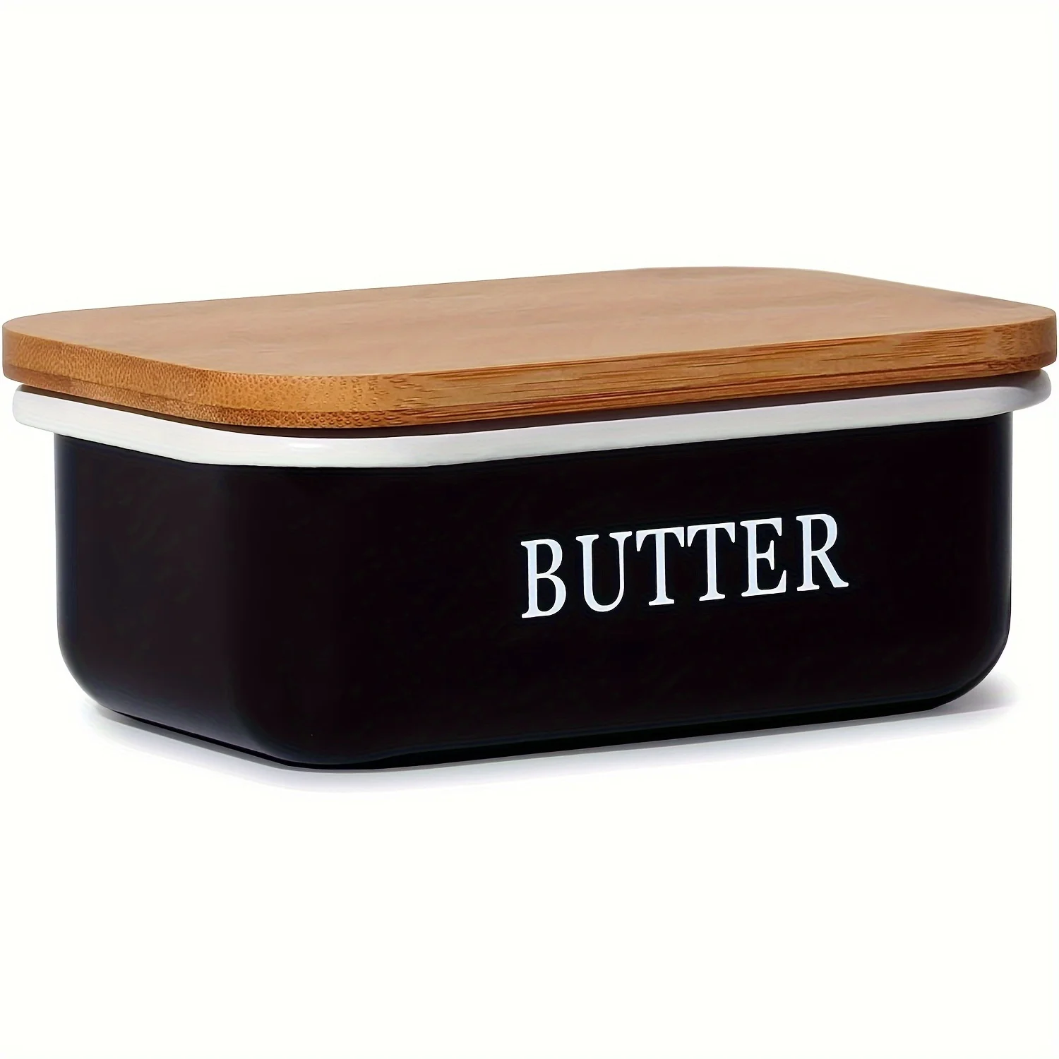 Multi-Function Butter Dish Elegant & Sustainable Bamboo Lid Butter Dishes