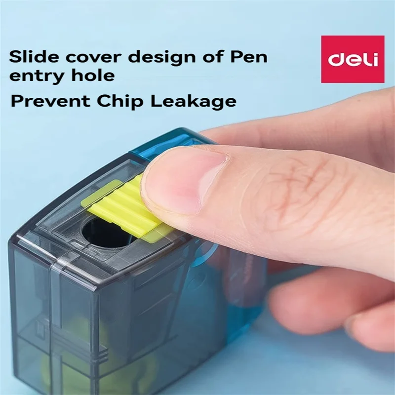 Deli 0531 Simple Style 48pcs Mini Portable Pencil Sharpener Pencil Capacity Adjustable Thickness Pencil Sharpener
