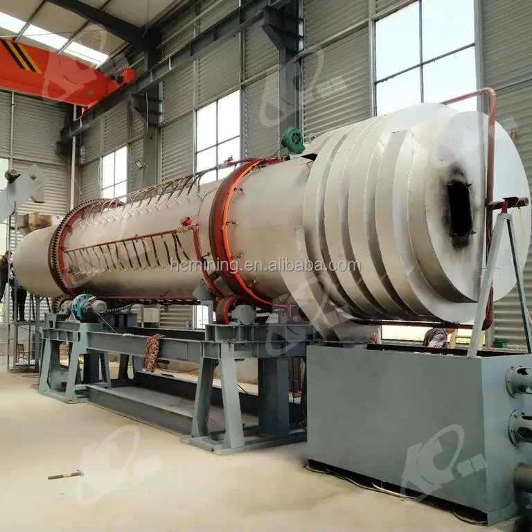 Hot sale 1100c high temperature rotary burning coconut shell wood charcoal activated carbon making machine