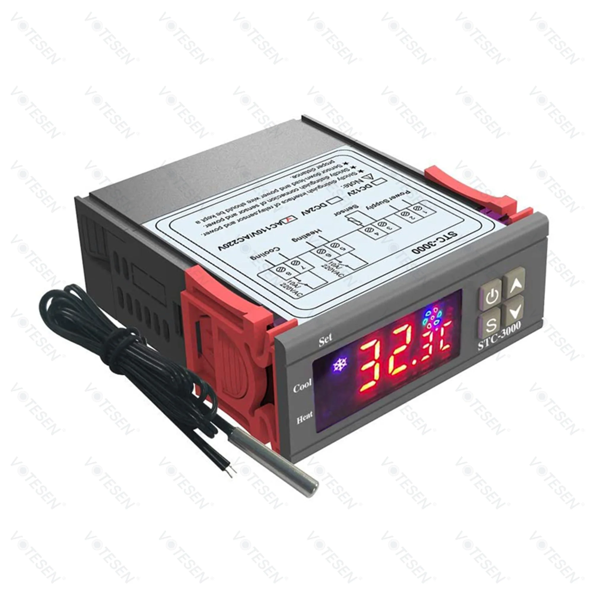 STC-3000 12V 24V 110V - 220V Digital Thermostat Temperature Controller Thermometer with C/F Conversion Function