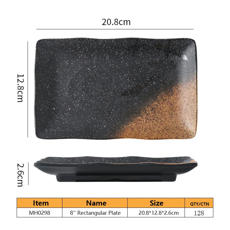 Wholesale Black Matte Dinner Set Japanese Restaurant Unbreakable Plastic Melamine Dinnerware Set Plate Dish Bowl Cup Spoon