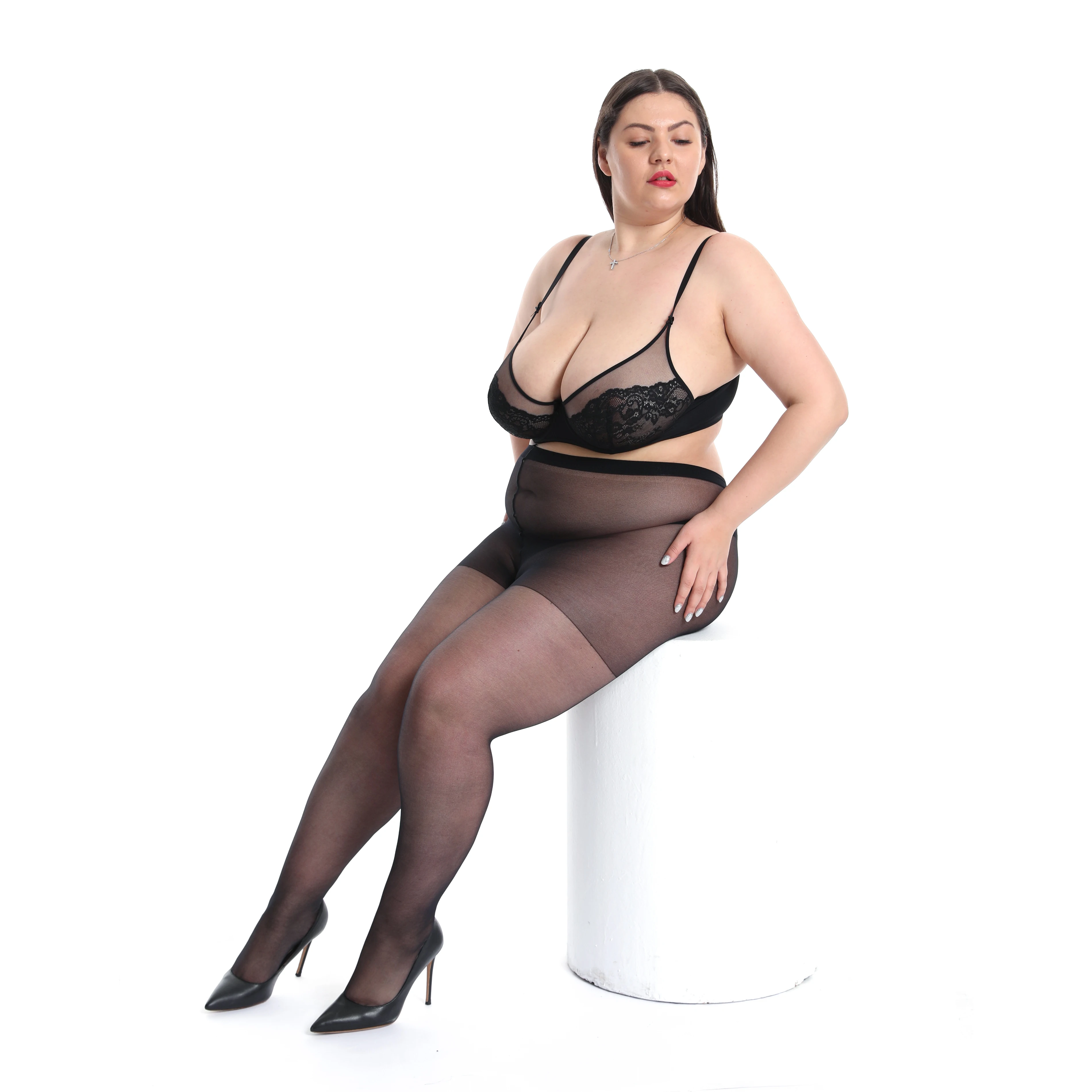 Original Brand New 3 XL Tights Women Sheer Plus Size Girls Air Tight Transparent