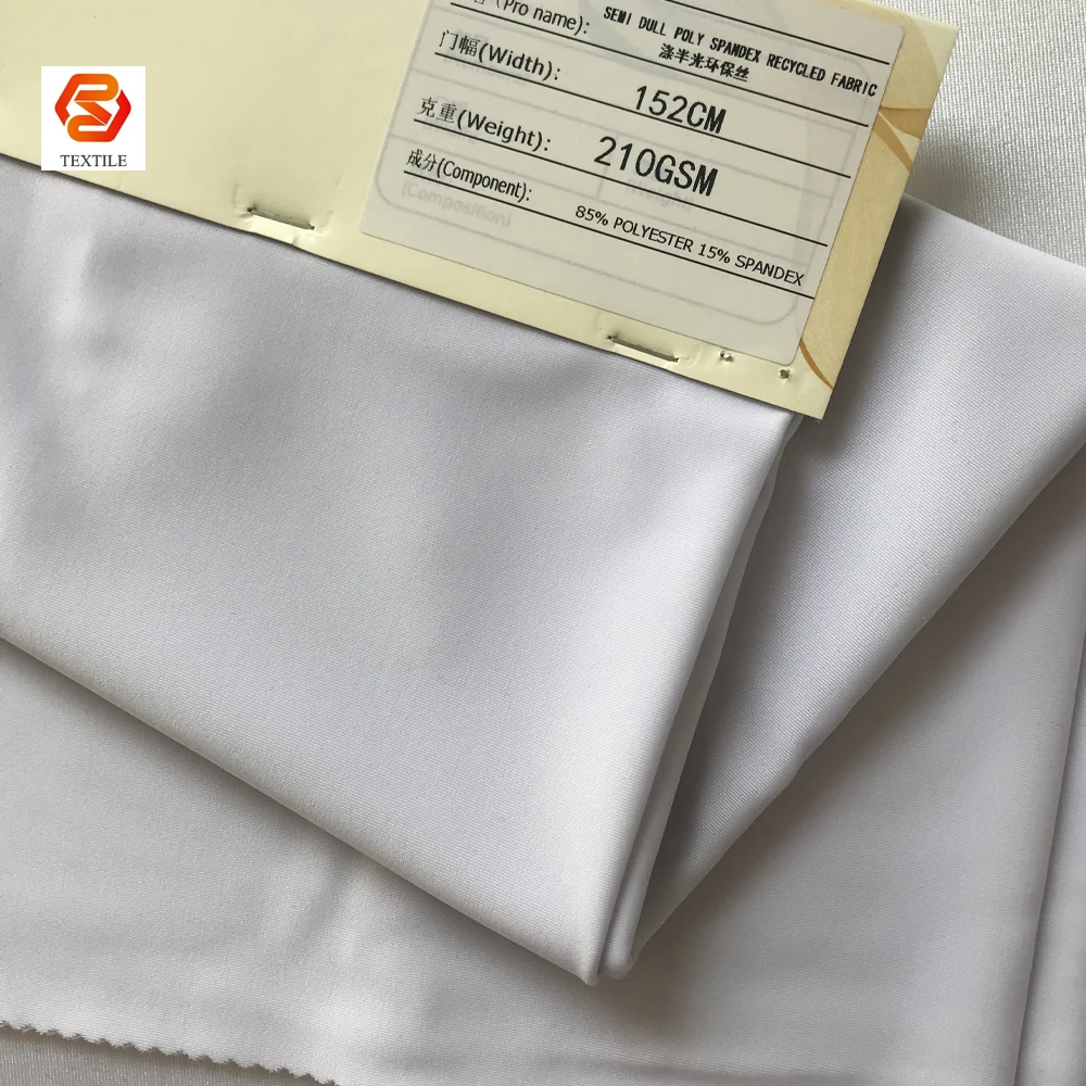 SEMI DULL WARP KNITTING POLYESTER SPANDEX RECYCLED FABRIC