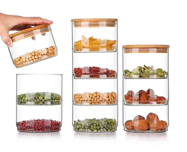 Wholesale layered kitchen container sealed whole grain seasoning jars