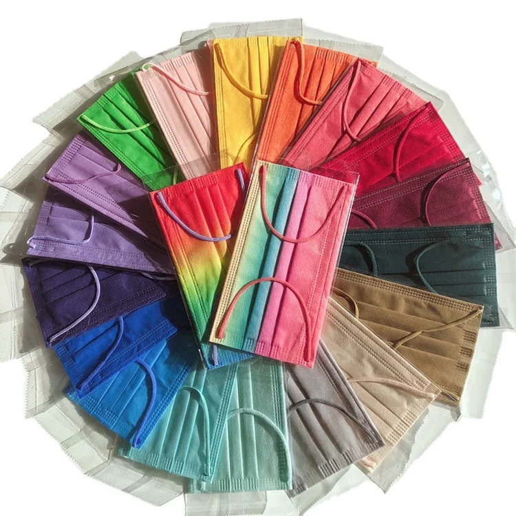 
PRIDE LGBT rainbow assorted color colorful tie dye custom logo adult designer printed disposable dust face cover for party 