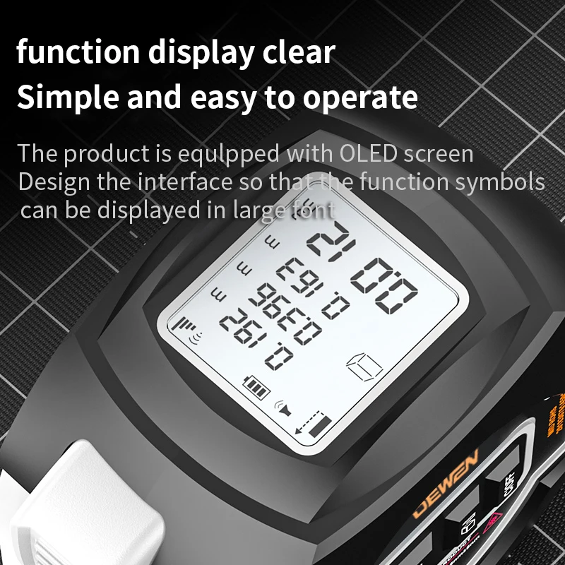 DEWEN 3 in 1 Laser Measuring Tape 60m Laser Light with Digital Screen Cross Leveling Function Laser Measurement Tape Machine