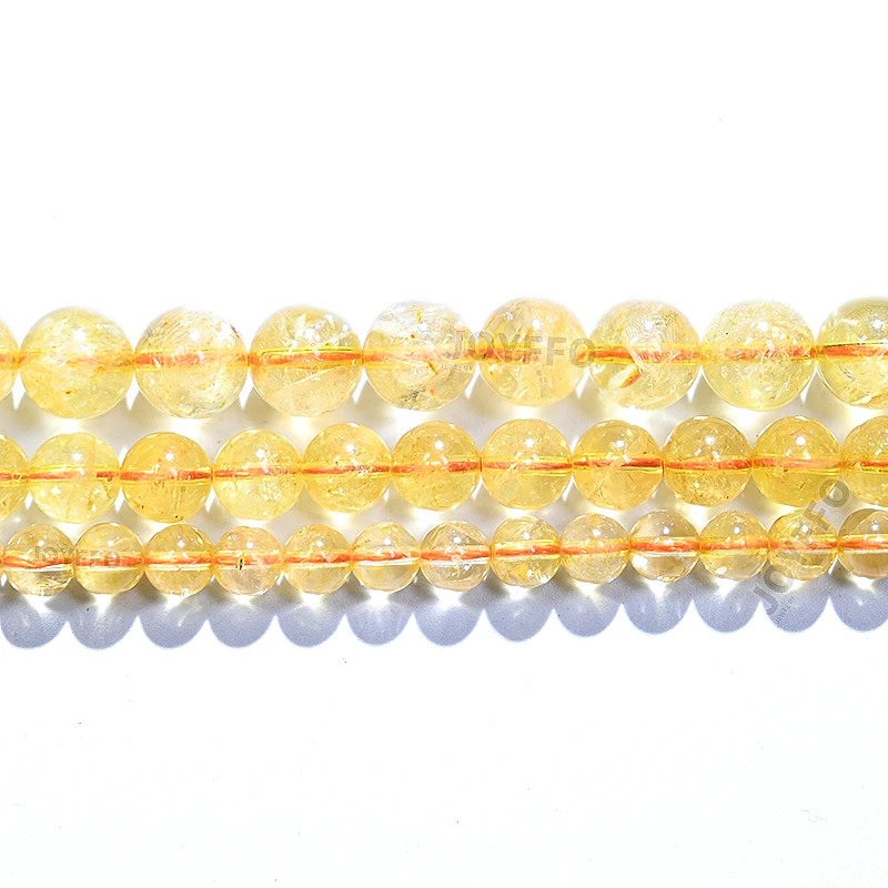 Wholesale Special 4mm 6mm 8mm 10mm Round Loose Stone Beads Yellow Natural Stone For Jewelry Making DIY Crafts Design