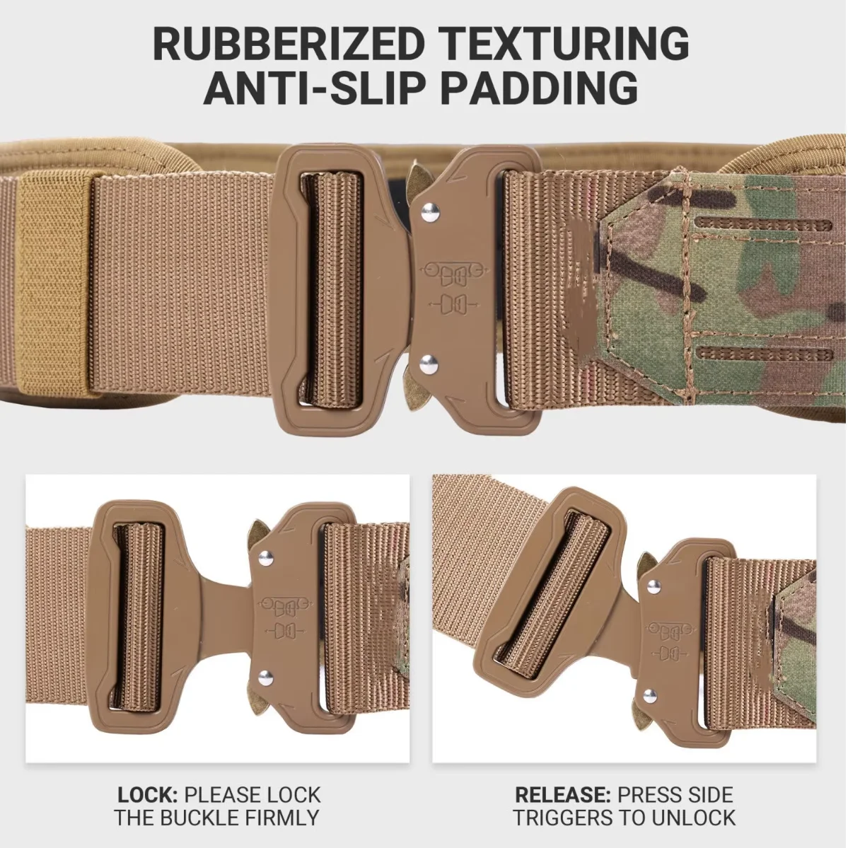 two in one  inner and outer quick release tactical belt with Molle System heavy duty multi functional belt with metal buckle