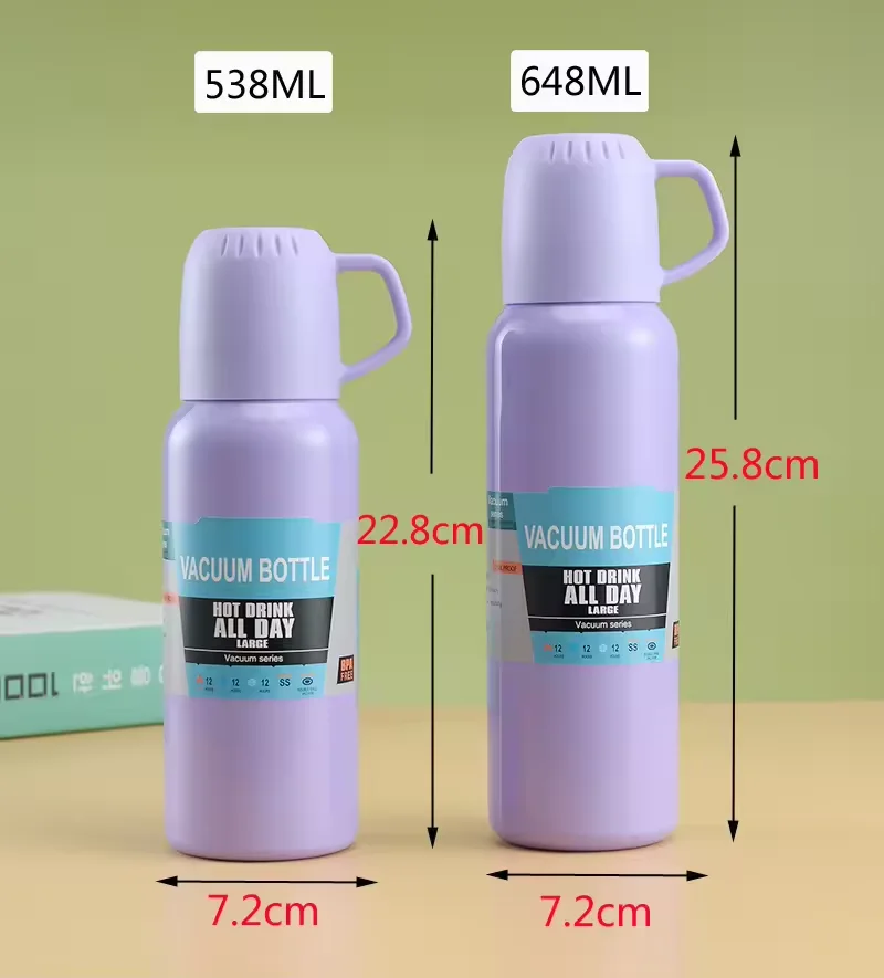 Business 500ml Gift Box Set Portable Business Cup Stainless Steel Thermos Cup One Cup Flasks Water Bottle With 3 Lids