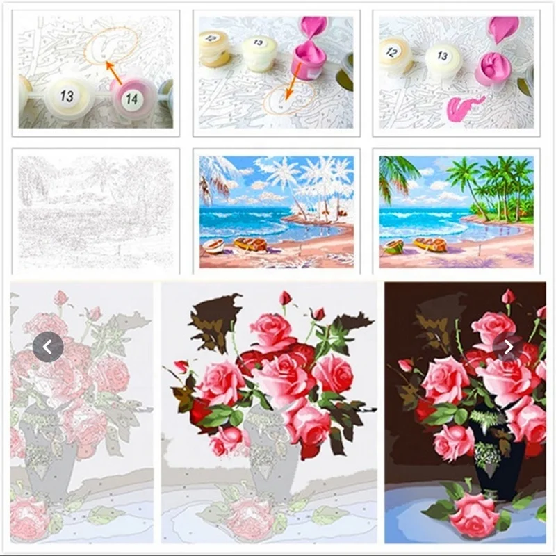 Распродажа Раскрашивание по номерам на заказ фото маслом для подарков и украшения дома