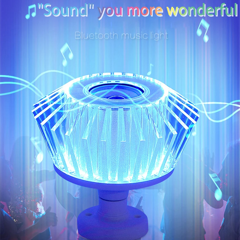 RGB E27 Remote Control Led Flickering Flame Bulb Smart BT Musical Light Mesh Speaker Led Bulb