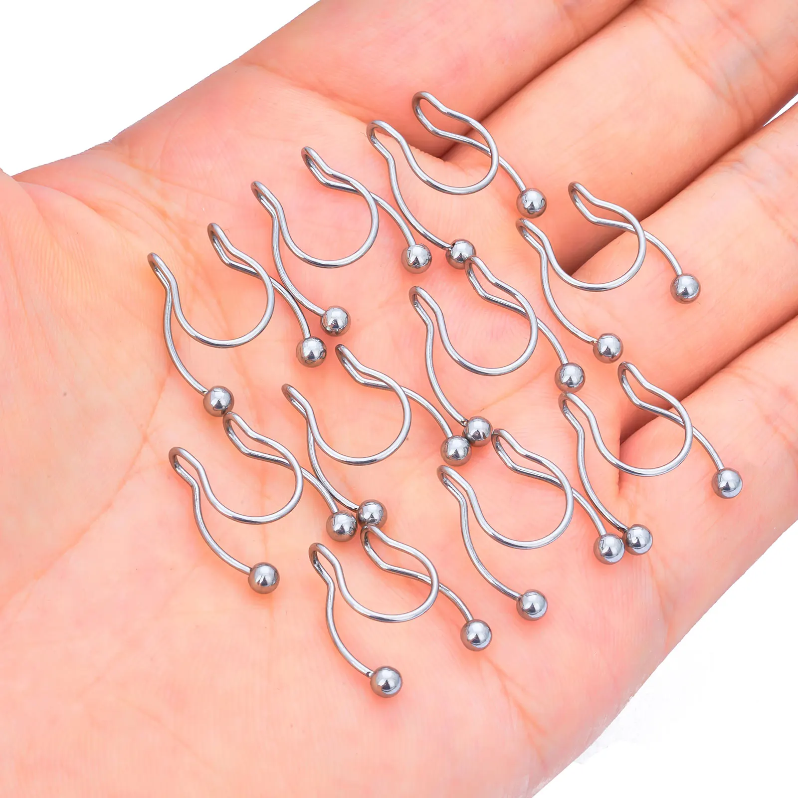Fashion antler 316L Stainless steel nose ring trend personality septum U-shaped nose ring nose clip