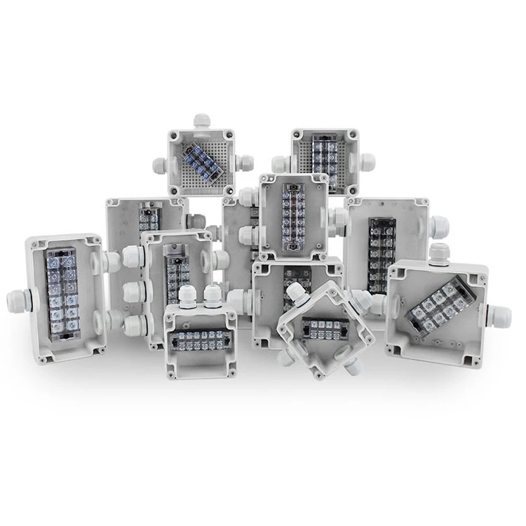 158x90x60mm with 4 PG11 with ear Electrical Enclosure waterproof IP67 Junction Box with Terminal Block