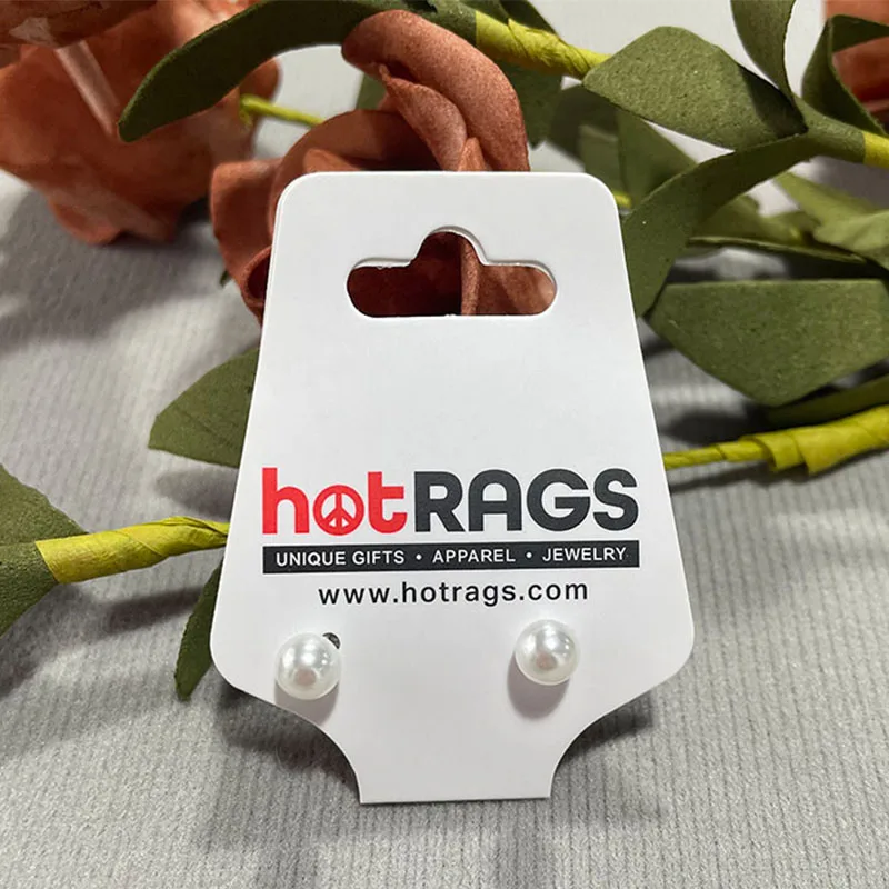 Custom Popular Printed Fashion Logo Holder Paper Jewelry Care Instructions Cards Necklace Earring Card Packaging For Display