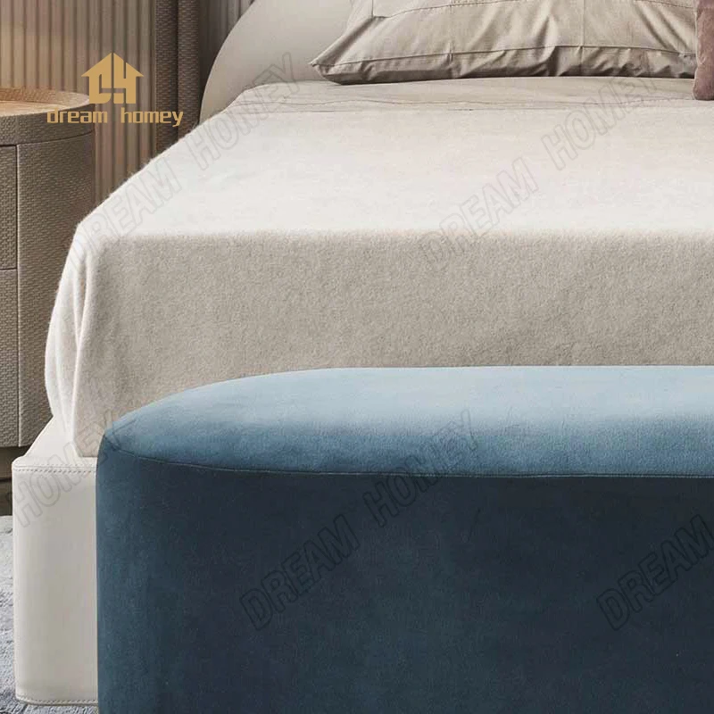 footstool Bedroom light luxury personality strip half round household shoe bench Designer woven super flexible bed end bench