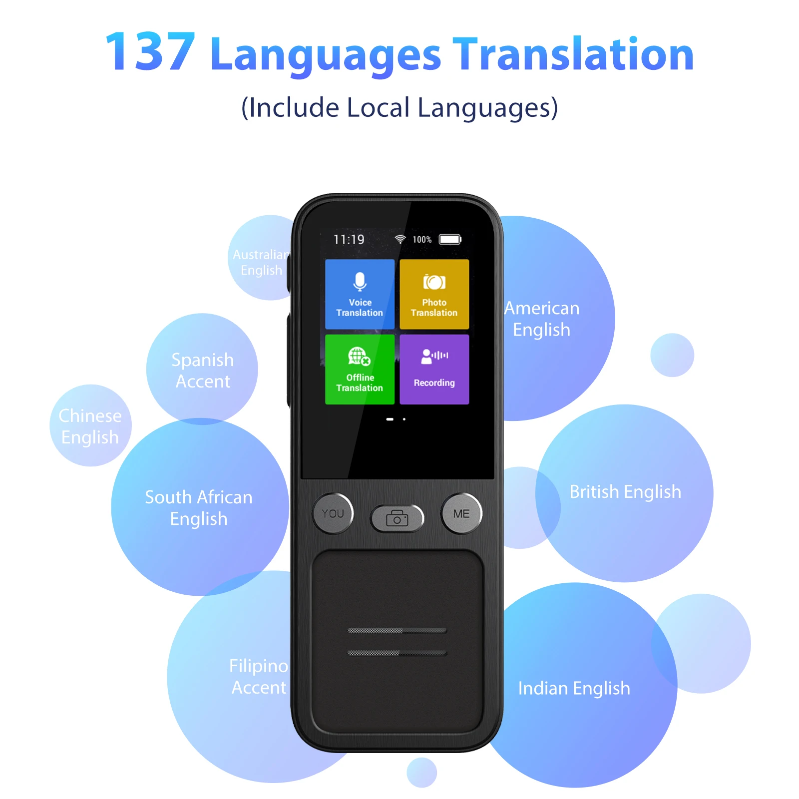 New T16 dialogue speech translator pen with 134 languages accurate offline interpreter Japanese Russian German Spanish Arabic
