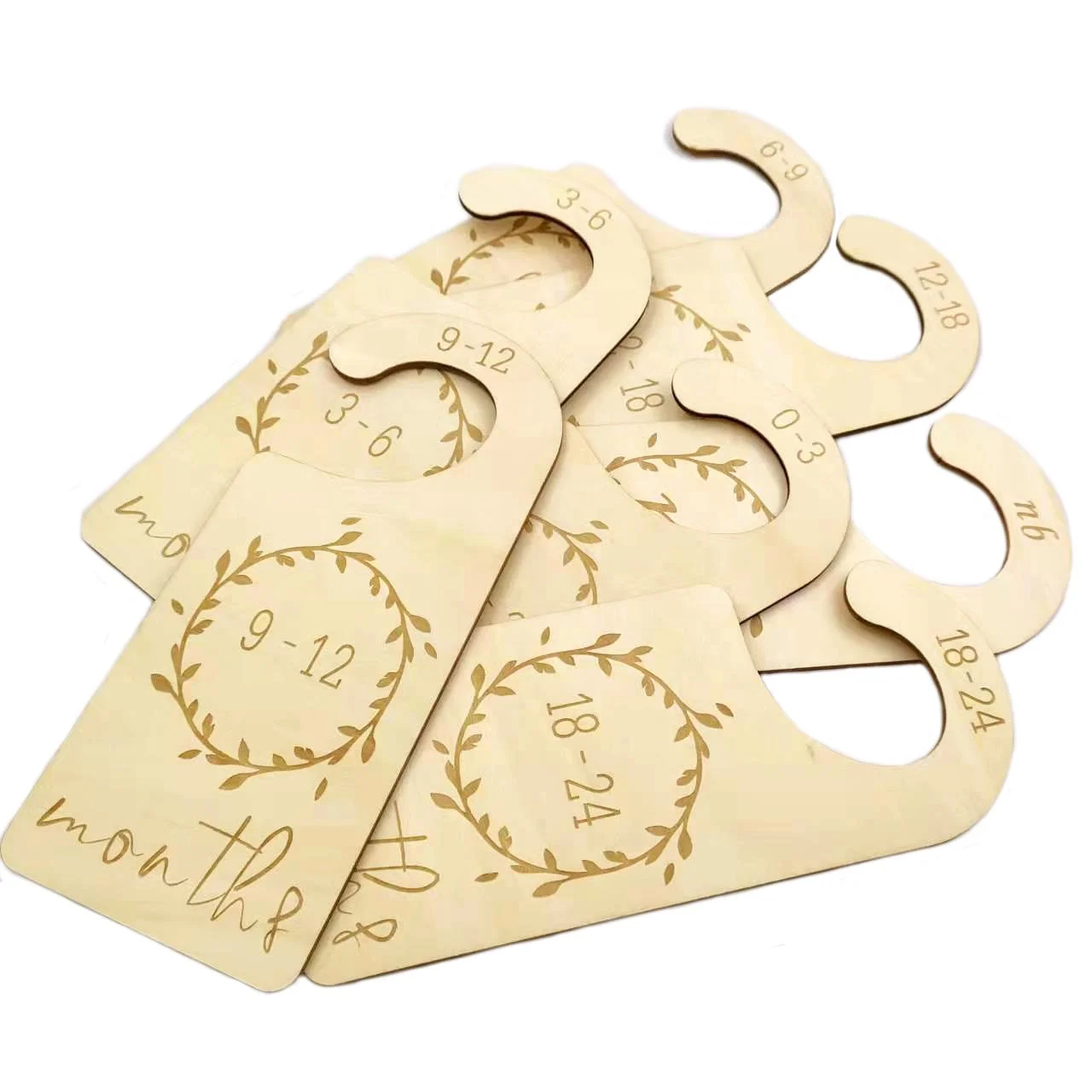 Factory wholesale 7pcs Decoration DIY Wooden Gift Baby Closet Divider Basswood Baby Closet Dividers