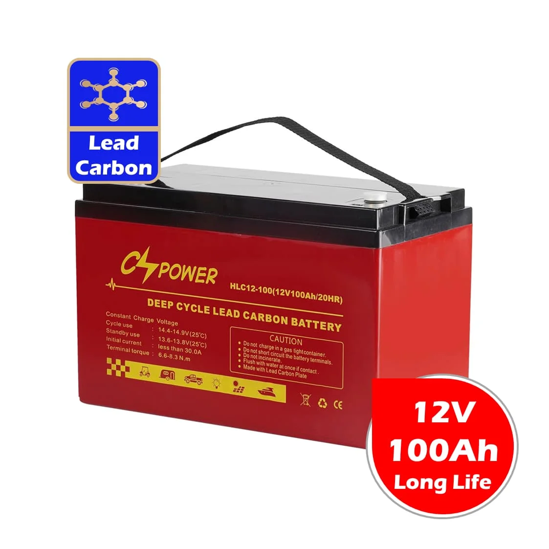 Аккумулятор CSPower 12 В 100 А/ч свинцовый аккумулятор с углеродным аккумулятором электромобиль для гольфа Китай завод любой