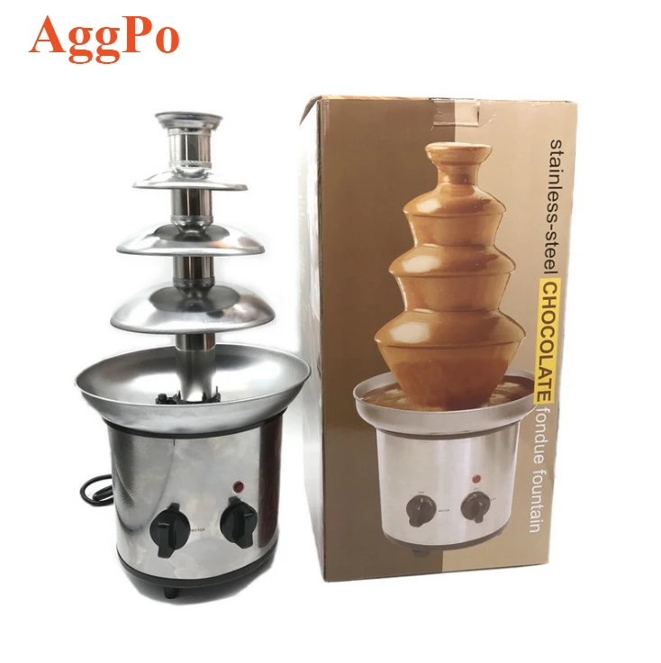 4 Tier Stainless Steel Chocolate Fountain, Electric Dessert Fountain for Party Birthday and Christmas