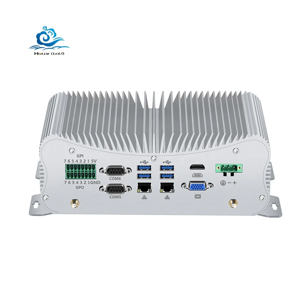 Industrial Mini Computer I7 10510U Dual LAN 6 RS232/422/485 4K GPIO PS/2 VGA HD Fanless Desktop PC