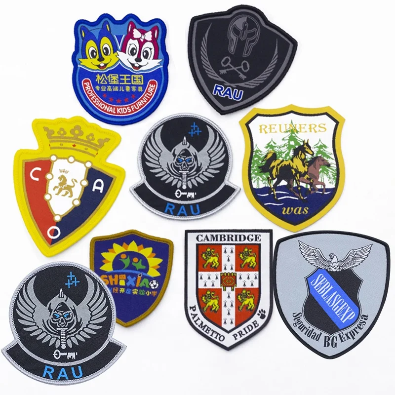 Bulk Heat Press 3d Badges Patch Custom Sew Iron Embroidered Embroidery Garment Labels Custom Shoes with Logo Low Moq Sustainable