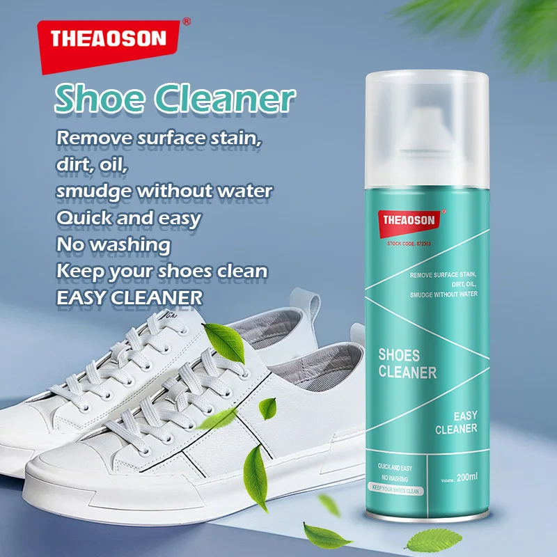 Theaoson shoes cleaner foam sneaker shoe cleaner multi-purpose foam cleaner spray no wash