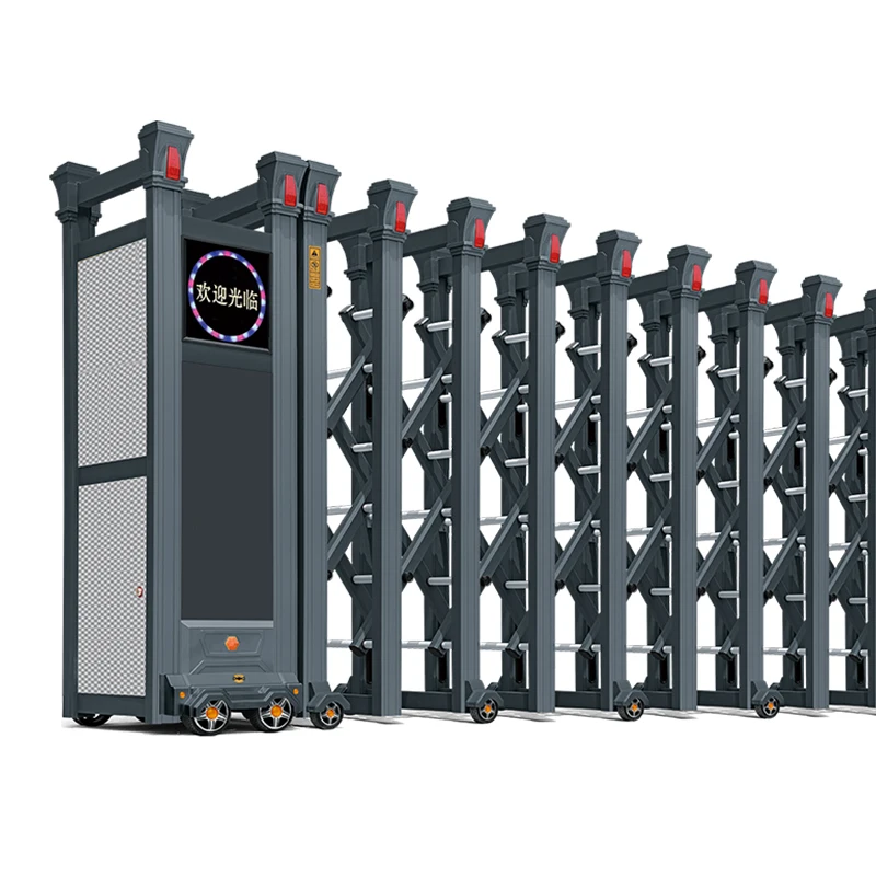 SWS outdoor retractable gates sliding gate aluminum trackless folding gate For industrial areas