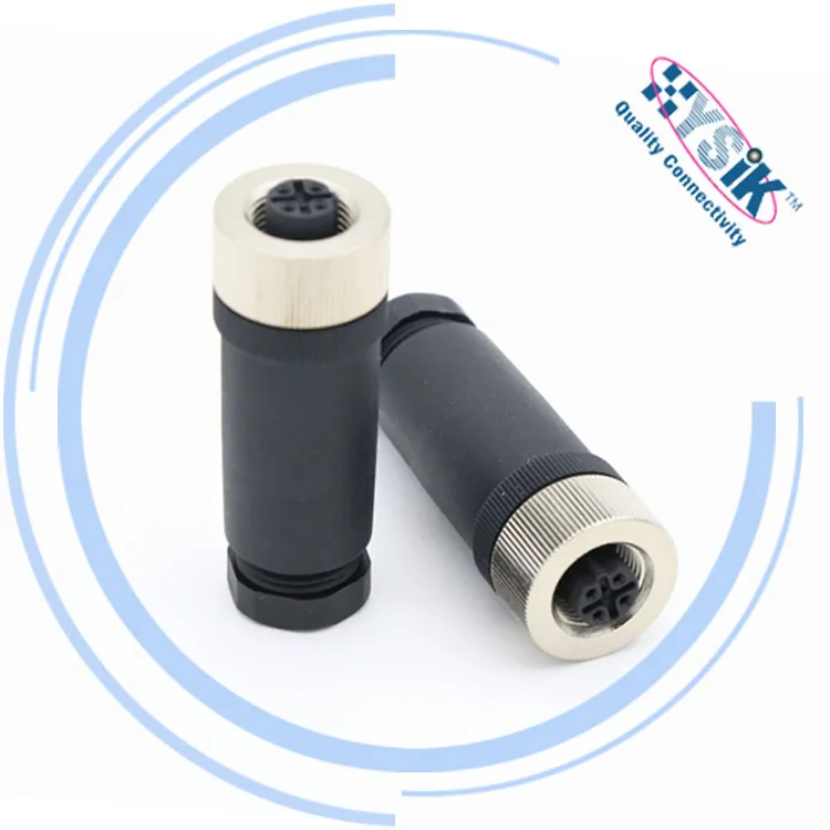 Hot Selling Field Assembly M12 Plastic Plug PG7 PG9 Male Female 2 3 4 5 8 Pin M12 Connector Screw joint Round M12 Connector