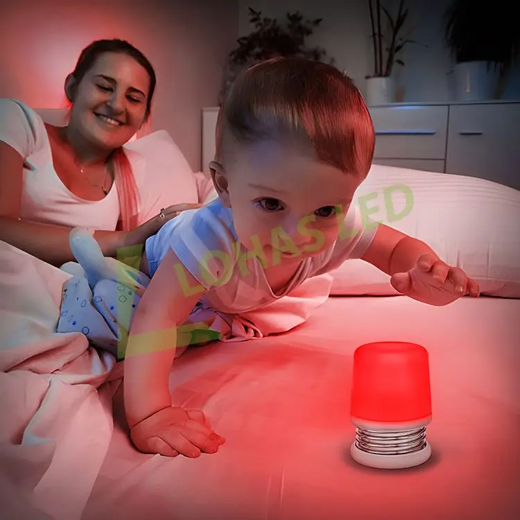 LOHAS Red Lighting Baby Night Table Lights Dimmable Modern USB Rechargeable Bed Lamp Kids Night Lights For Bedroom Living Room