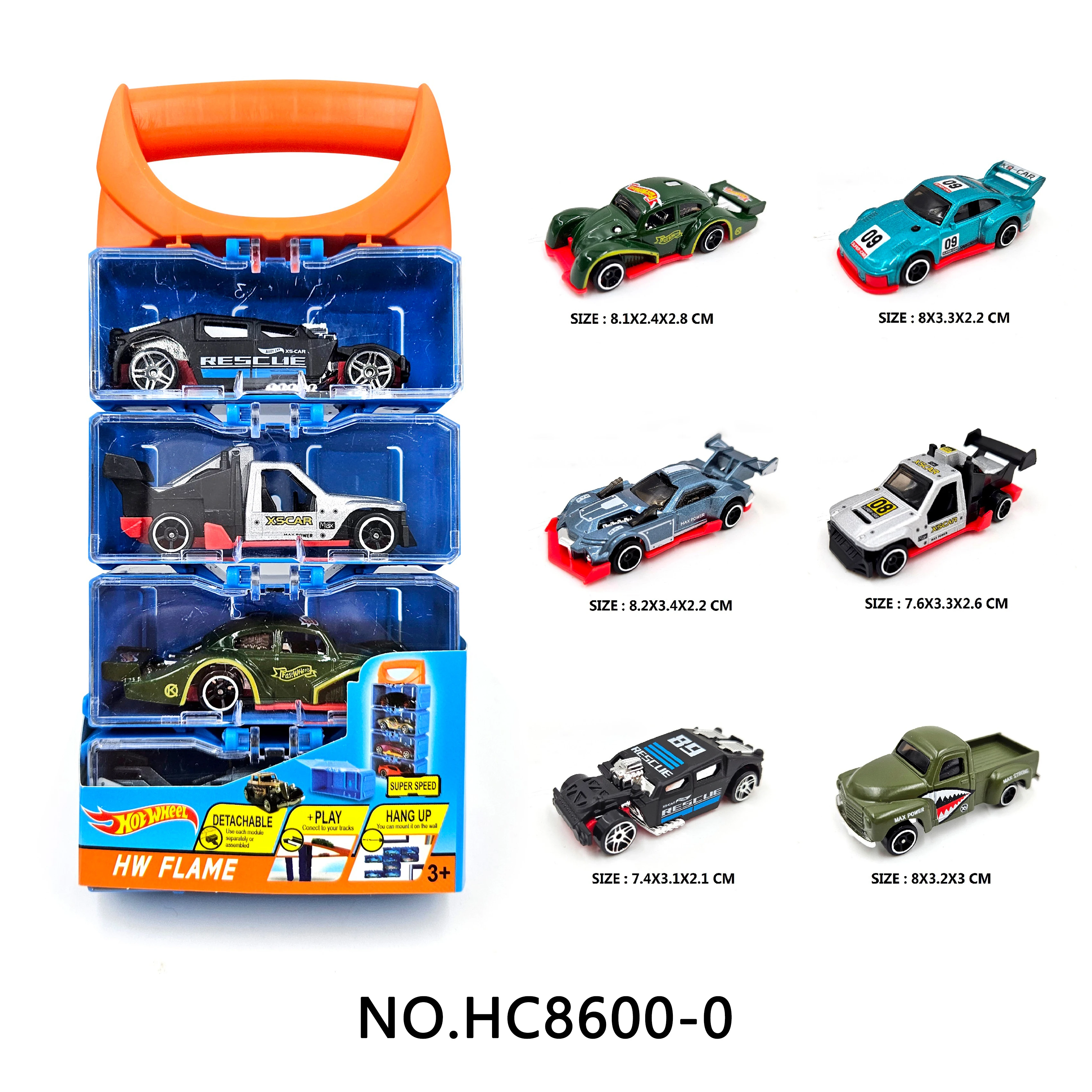 Wholesale 1:64 Scale 4-Piece Set of Premium Alloy Diecast DIY Portable Box Model Cars Pull-Back Action Toy Vehicles for Kids 3+