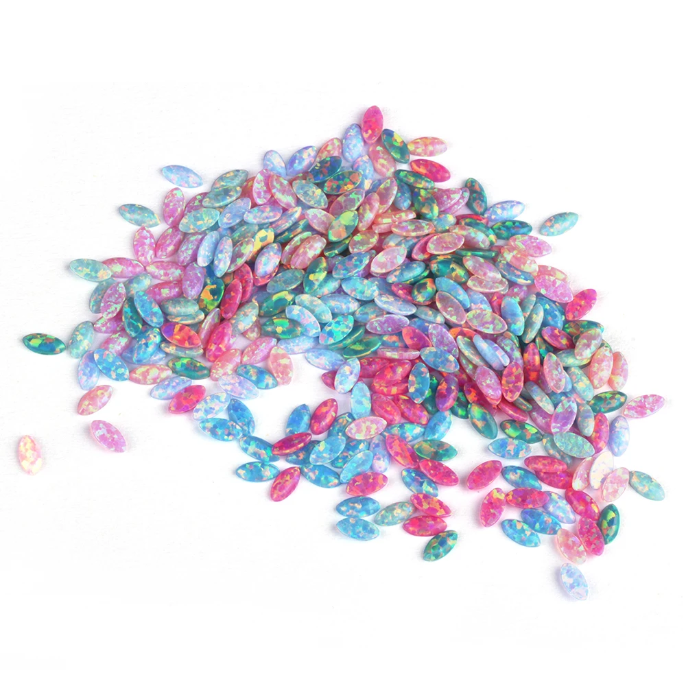 Wholesale Shinning Flat Tooth Gem Diamond 2x4mm DIY Trendy Butterfly Opal Tooth Gems