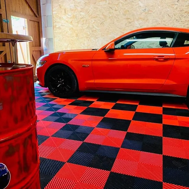 FUXUAN 400x400x18 мм FX-GARAGE 18 модульный Простая установка по индивидуальному заказу пола гаража для мытья автомобиля с высоким качеством