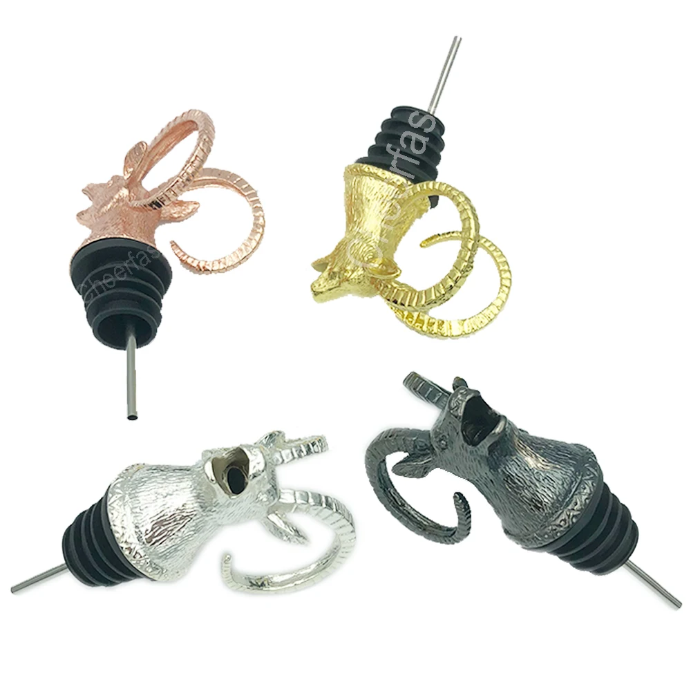 Best Zinc alloy Animal silver color wine stopper spout pourer  and wine pourer stainless and pourer with wine stopper