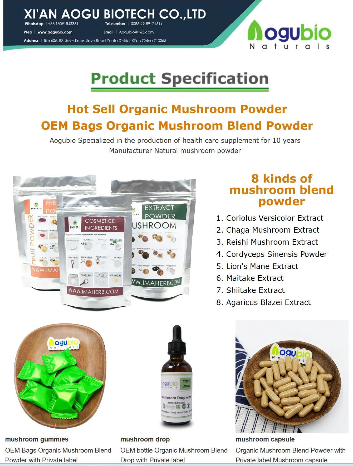 High quality Organic Maitake mushroom extract