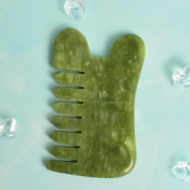 Массажер для головы Gua Sha Guasha, нефритовый массажер xiuyan jade gua sha в форме расчески для ухода за кожей