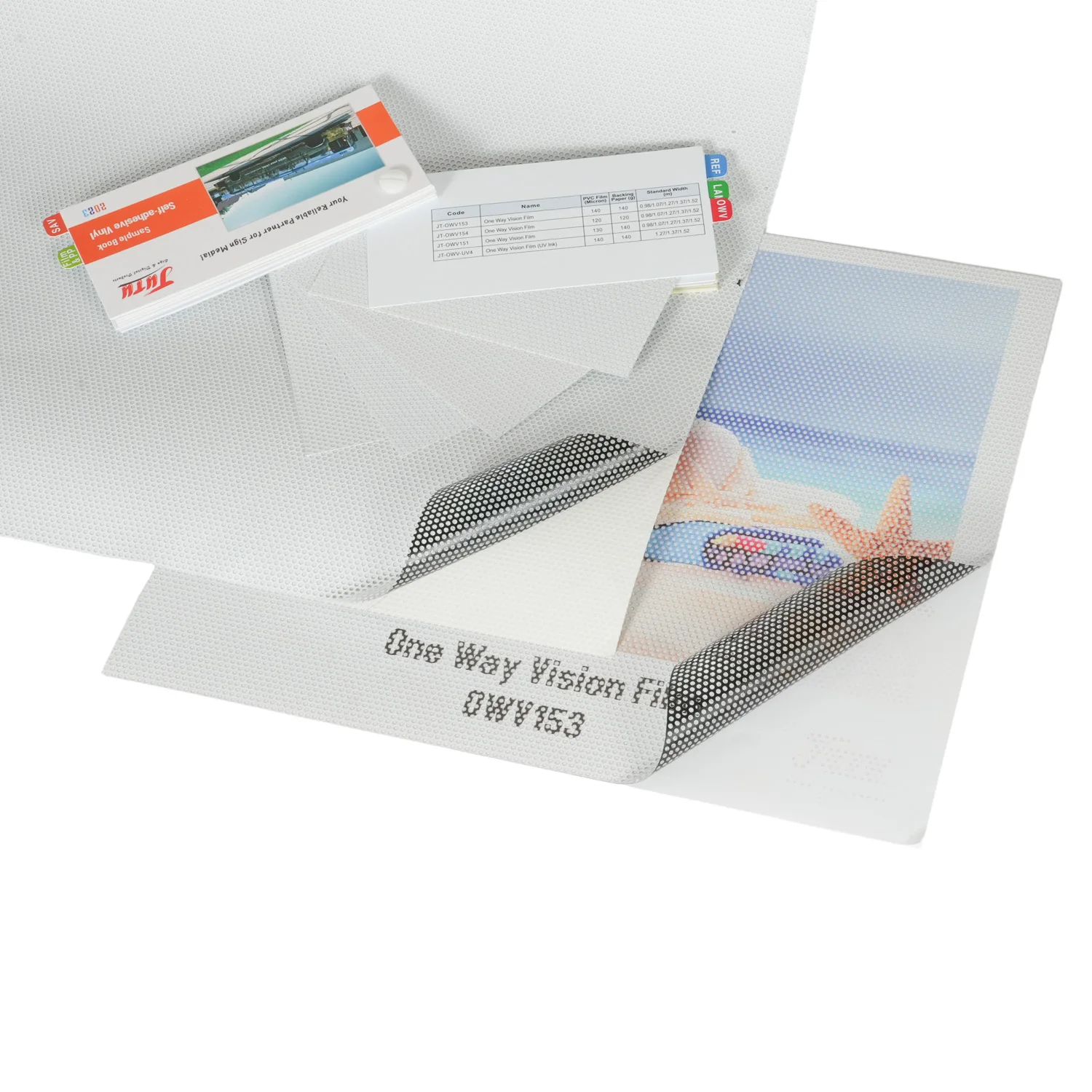 Factory perforated vinyl see through sticker heat rejection building window film printable pvc sticker vinyl mesh one way vision