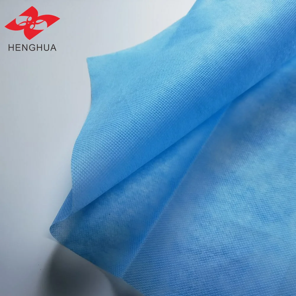 Non сплетенный материал Henghua оптовая продажа 100% полипропиленовый медицинский синий нетканый TNT 30 г/м2 для одноразовой крышки чехла кровати бахилы
