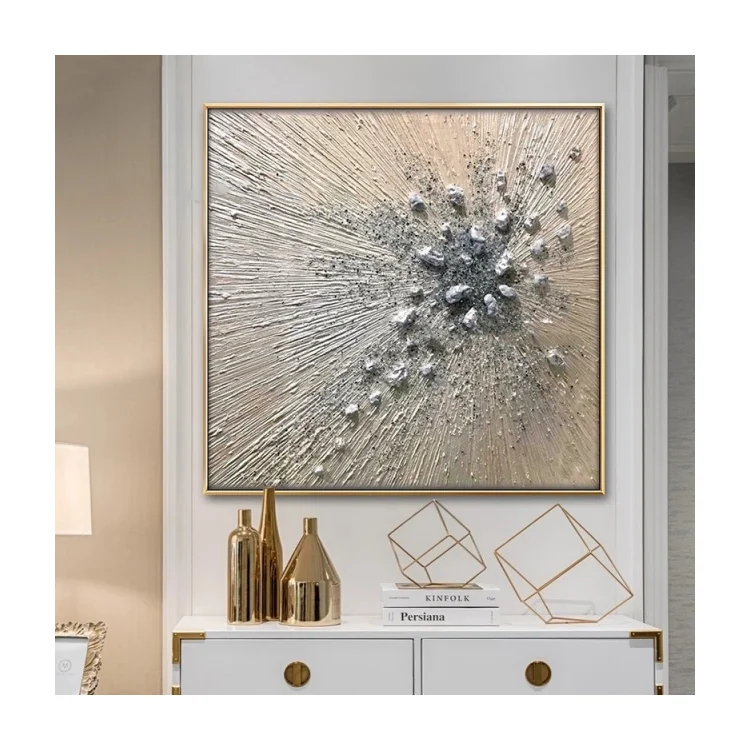 dropshipping Home Decor 100% Hand Painted Texture Abstract Gold Foil 3d Large Size Artwork Gold Foil Canvas Oil Hand Painting