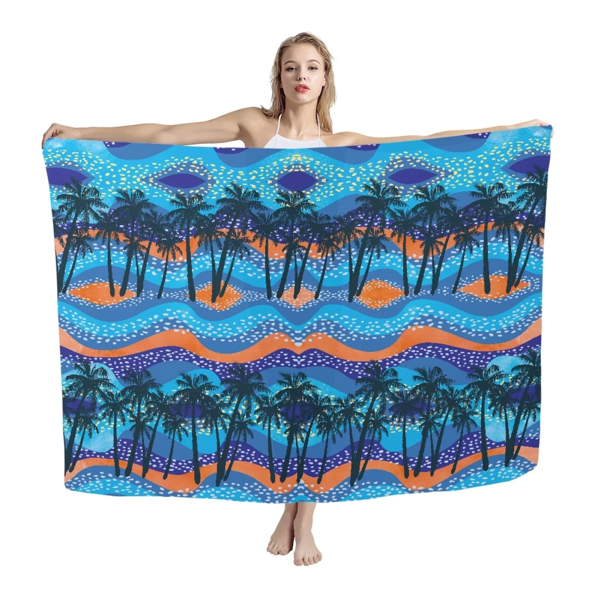 Print On Demand Hawaiian Sarong Beach Swimsuit Cover Up Wrap Multi Wear  Beachwear Pareo Ladies Sarongs