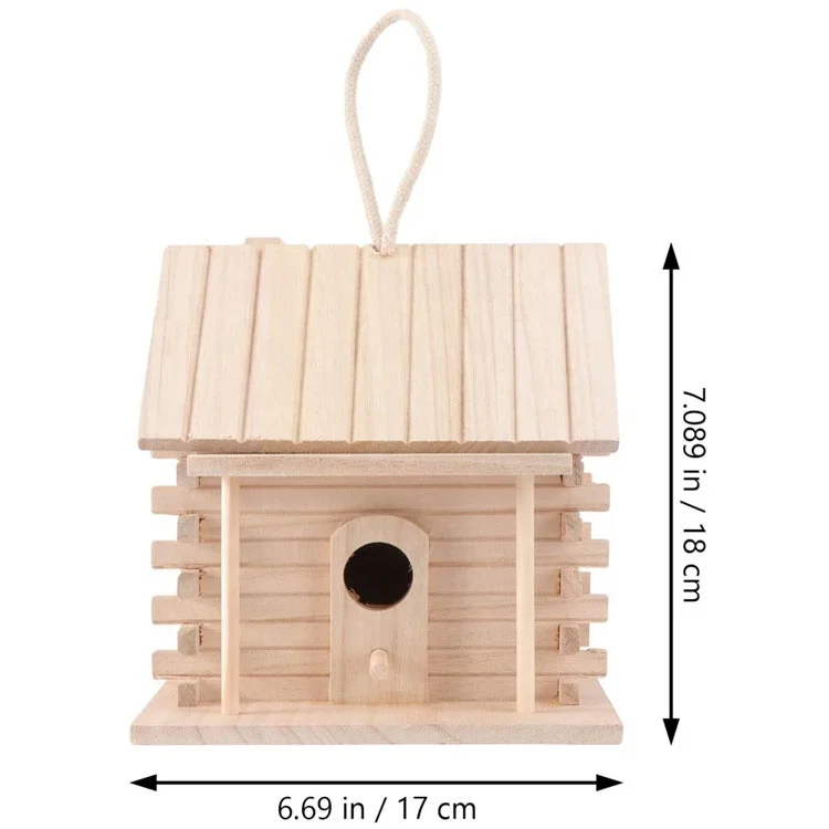 hot sales wholesale natural Wooden Hanging Decorative Nest Box Bird House for Outside Garden Patio