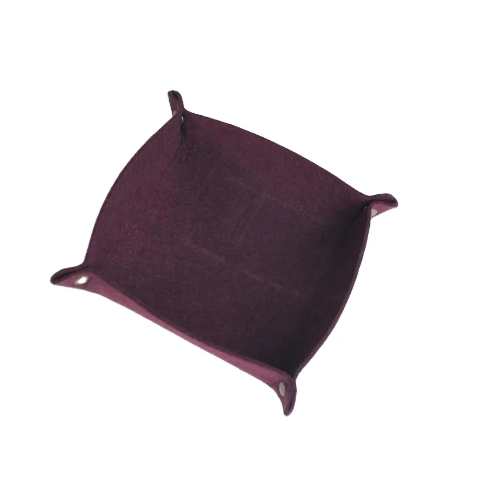 Large Collapsable PU Leather Coin Tray Storage Tray for Money Cash Key